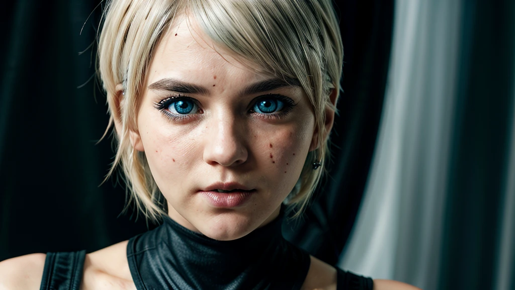 (detailed face and eyes:1.3), Nier-Automata, model B, 2b,white background,inking,blue colored eyes, short white hair, Ultra-detail,(high resolution:1.1),best qualityer,(work of art:1.3),cinematic lighting,