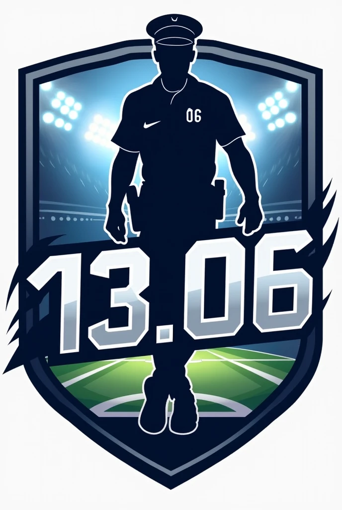 Police team football logo that says 13.06