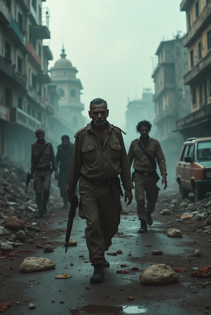 A zombie apocalypse environment in India.