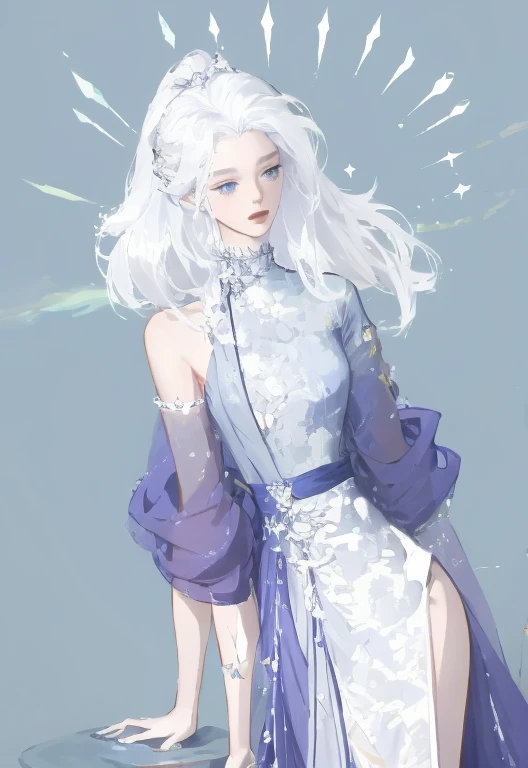 1 girl, Transparent water, Blue Butterfly, Pure white gauze skirt, A sparkling girl,China costume,whole body,Sunlight,Clear face,Clean white background,masterpiece,Super Detail,Epic composition,Extremely detailed,Official Art,8k wallpaper,Super Detail,32K,Long hair,White hair,Large petals,breeze,chiffon,Blue Eyes,Gorgeous hair accessories,Kapok,high resolution, bust,moonlight,chiffon,Gorgeous clothes,masterpiece,Epic Works,Clean background,Flowing sleeves,bust,front