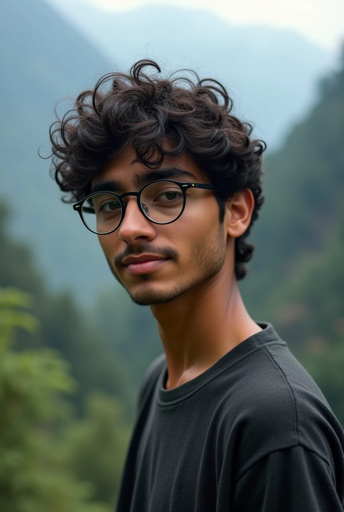 Boy from Uttrakhand having curly haurs and wearing spectacle and with white and brownish skin color turn the person to gay
