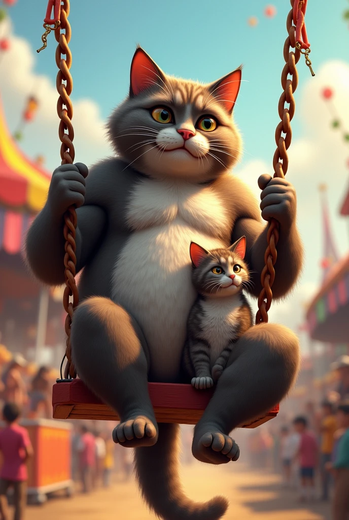 Ik bodybuilder cat Apne bacche ko haanth me pakre hua mela me jhule ki or dekh rha h haste hua jb dono ik jhule me baithe hue hote h tab achanak jhula tooot jata h dono ghayal ho jaate hai