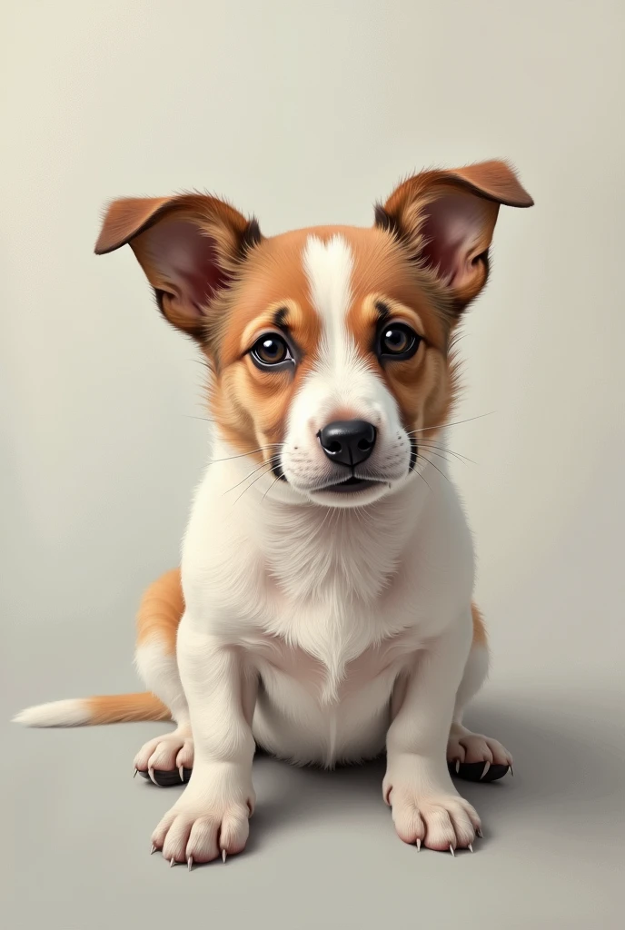 Painting of a dog in square shape