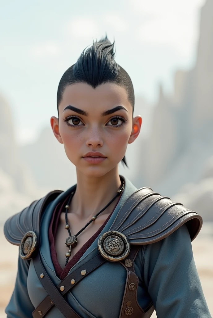sem beard, Frontal portrait Hyper focus, warrior(sem beard)black short hair, realisitic, hiperrealisitics, realisitic, a body in the renatosphere, epic 3D realism, best in wlop, kan liu, daz3d, trends in CGsociety, estilo realisitic hiperdetalhado, completo cosplay, by Ric Nagualero, album, hyung tae kim, 8k, irreal engine 5, film composition, retratos realisitics hiperdetalhados, 3D game art, CG Society, Fantasyart, hd art of season, estética realisitic, cinematic lighting, border light, smooth light, border light de filme, fine glow, ultradetailed, 8k, uso realisitic de luz e cor, cinematic light, rendered in cinema4d 500–1000 AD -- ar 3:4- Niji 6