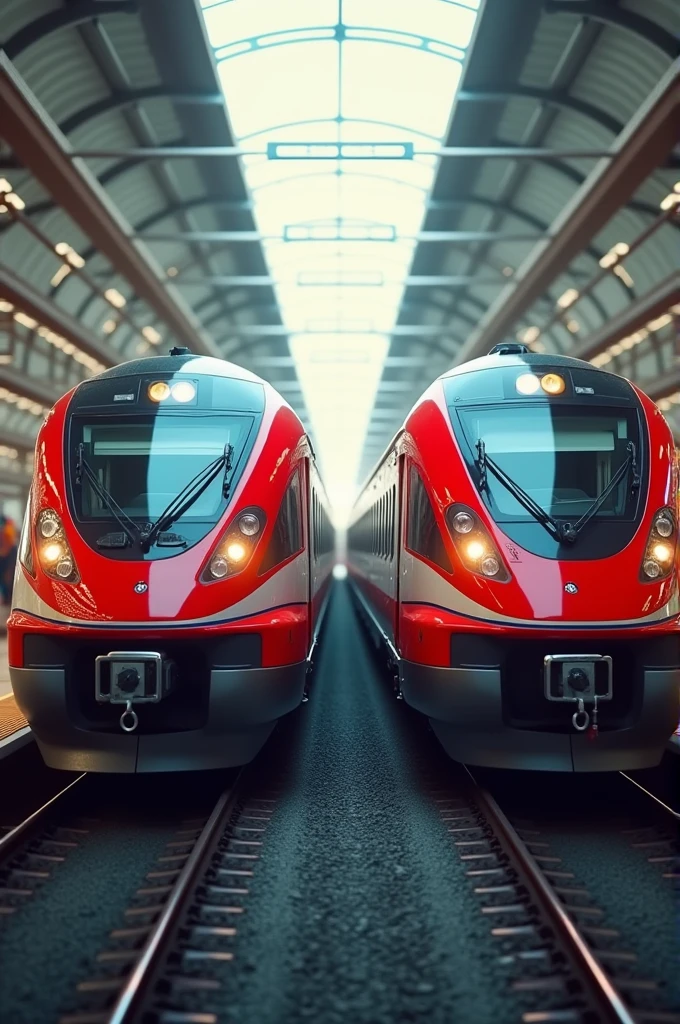Include a title like "Vande Bharat vs. Regular Train" or "Modern vs. Traditional" to explain the focus of the video