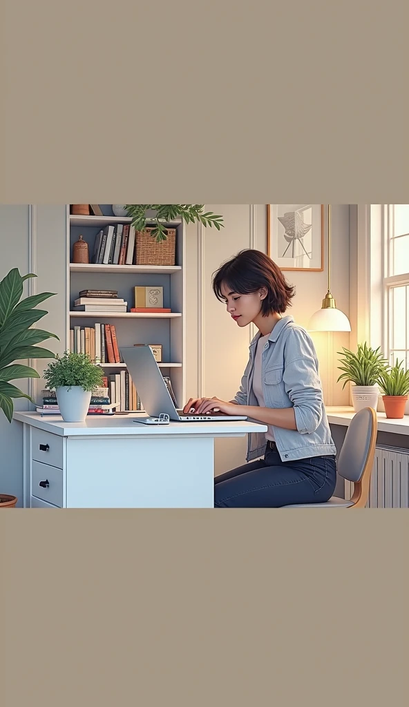 the image could show a person working on a laptop