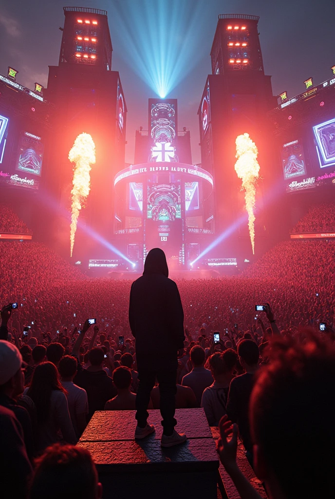 Travis Scott concert with thousands of people
