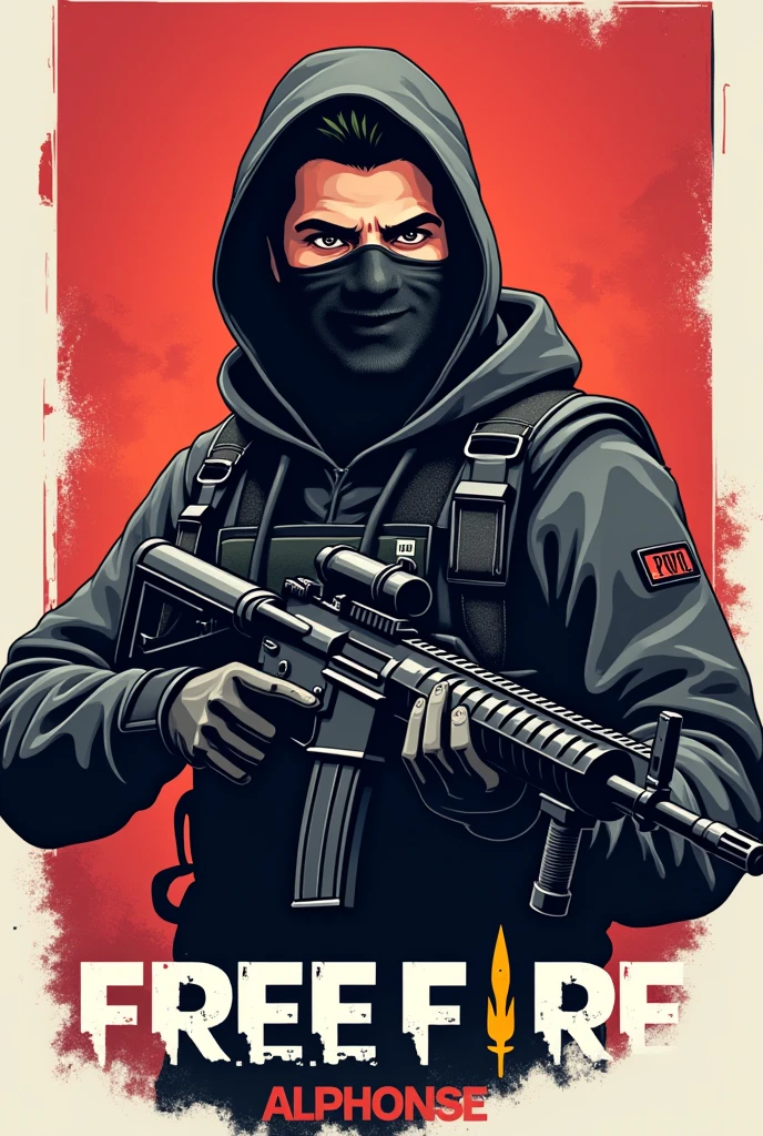 YouTube Channel logo detail below: 
Name: Alphonse Gamer
In this logo, a free fire character is needed with mp40 gun.