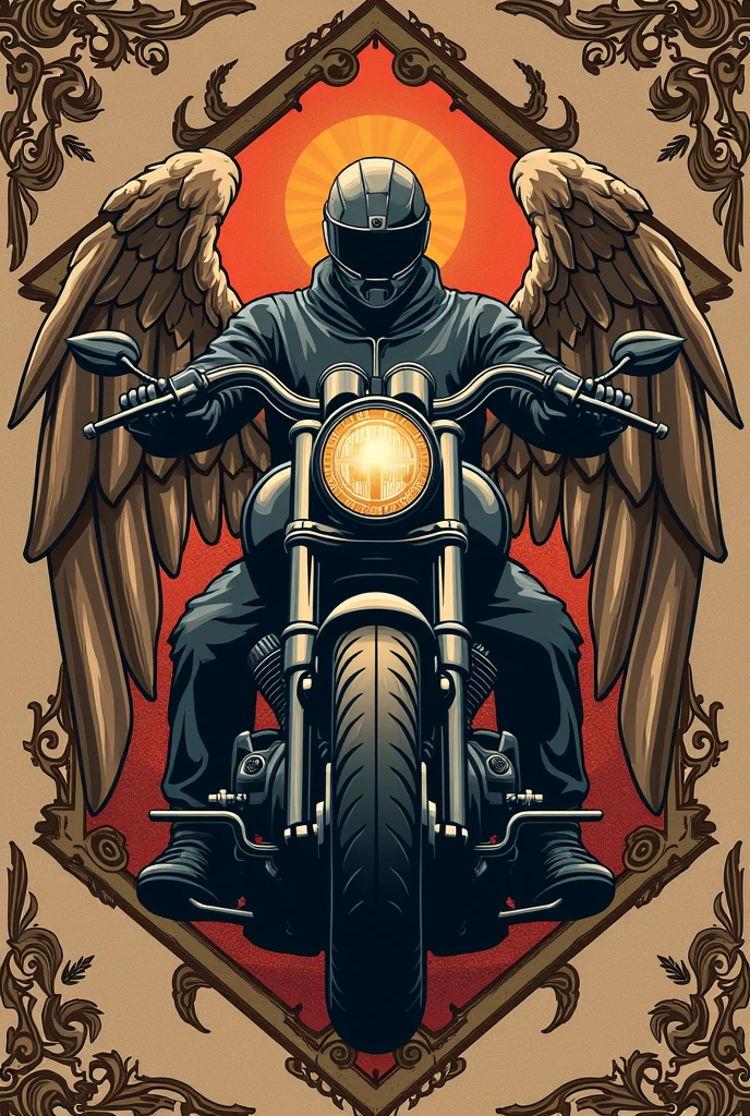 motorcycle coat of arms with the theme of the 5 soles of the Protestant Reformation