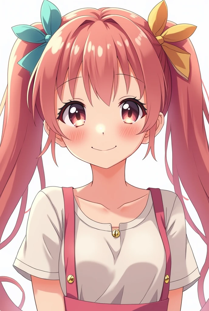 Long Hair, chest, smiling, ribbon, anime, anime風, Twin tails, girl,