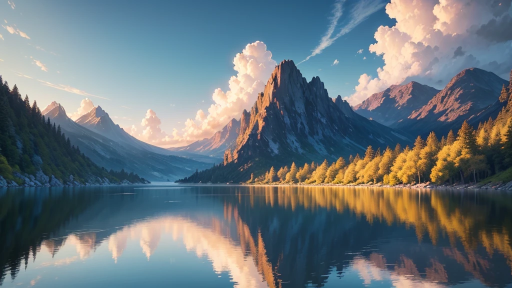 Disney scenery, water, (Highly detailed CG Unity 8k wallpaper), The most beautiful works of art in the world, Professional majestic oil painting, Complex, Attention to detail, Clear focus, dramatic, Realistic Painting Art, blue sky.Nature, 2D Animation, grassland, blue sky, Sunset, White flower, Vast Sky, 8k, Super Resolution 