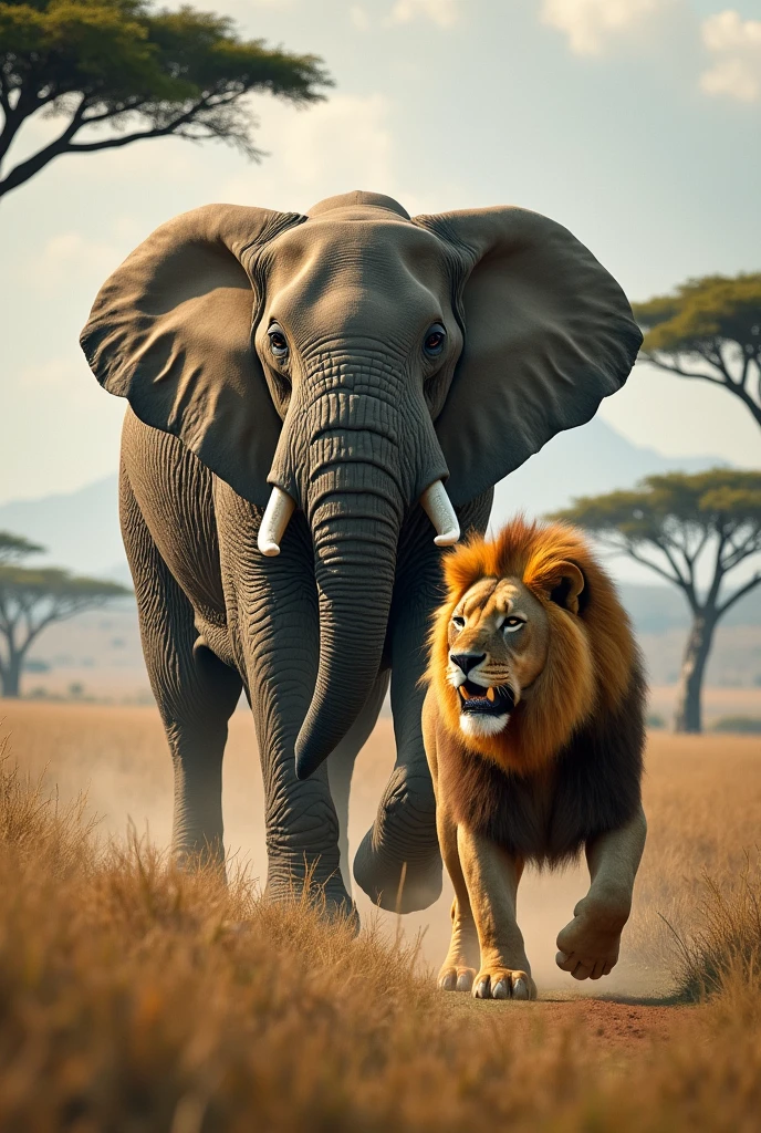 Elephant + lion
