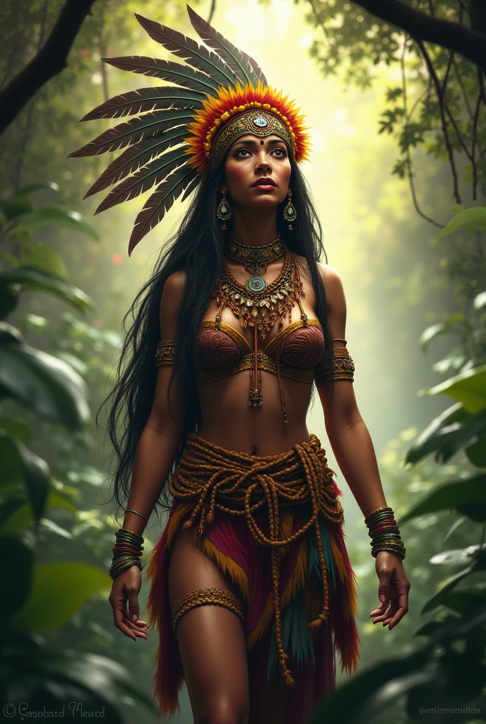 Draw Cabocla Jurema - a female indigenous entity of the Umbanda religion. Do your best! 