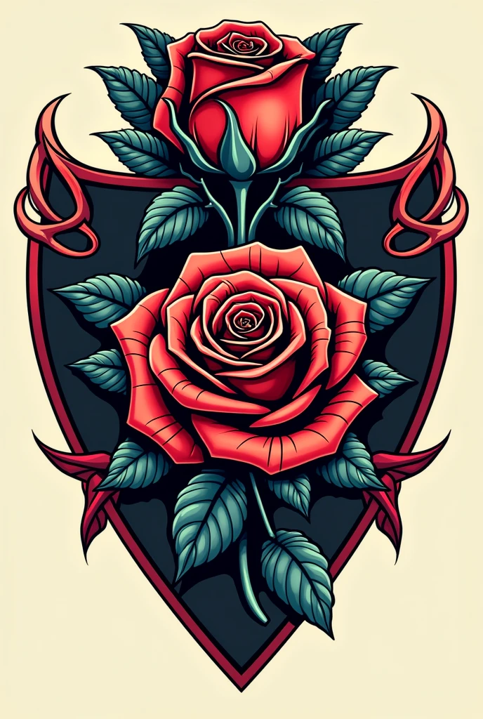 women&#39;s motorcycle crest with a single rose