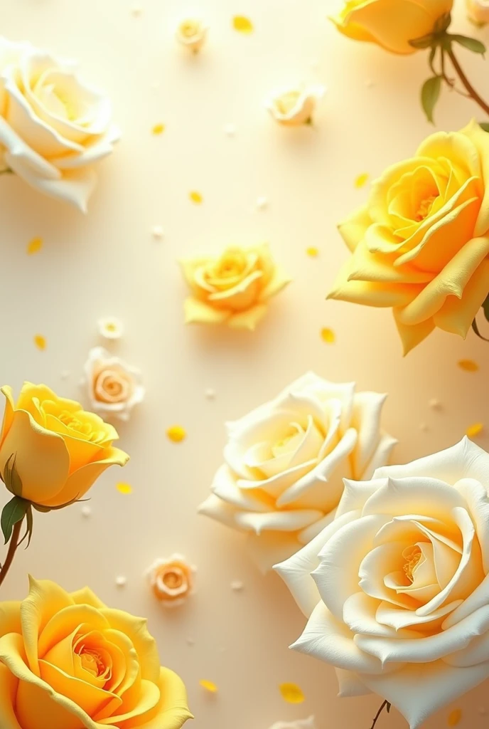 Yellow and white roses wallpaper