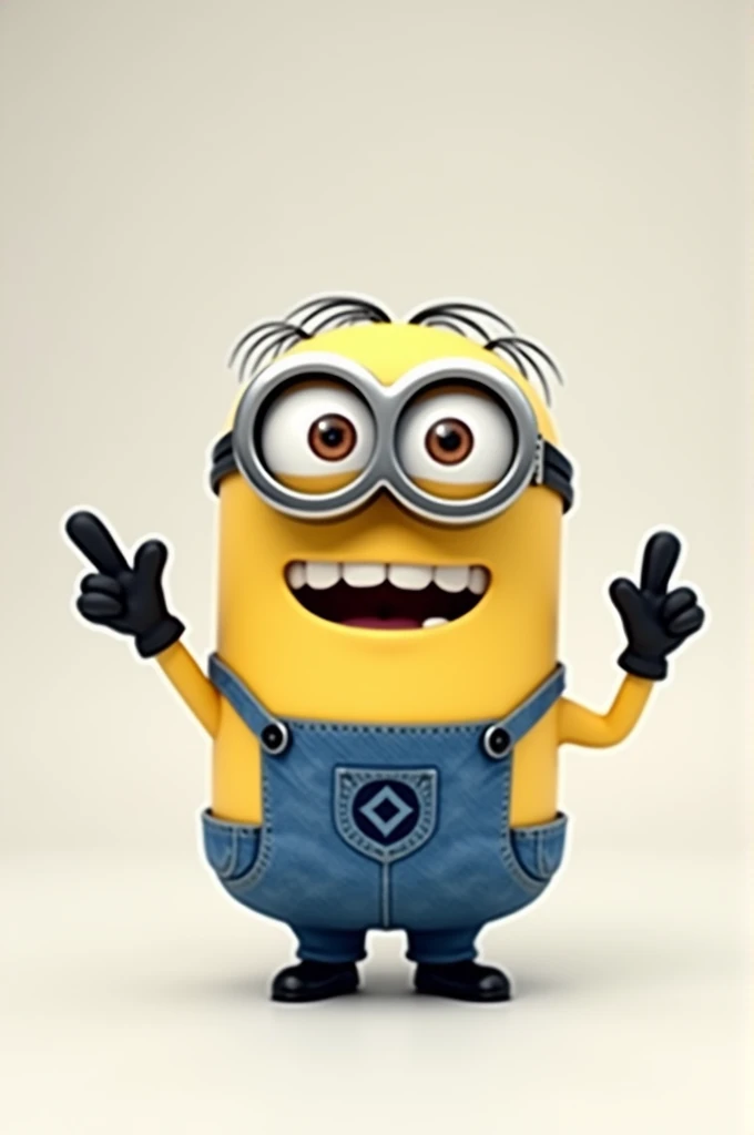 A minion pointing a finger to the right 
