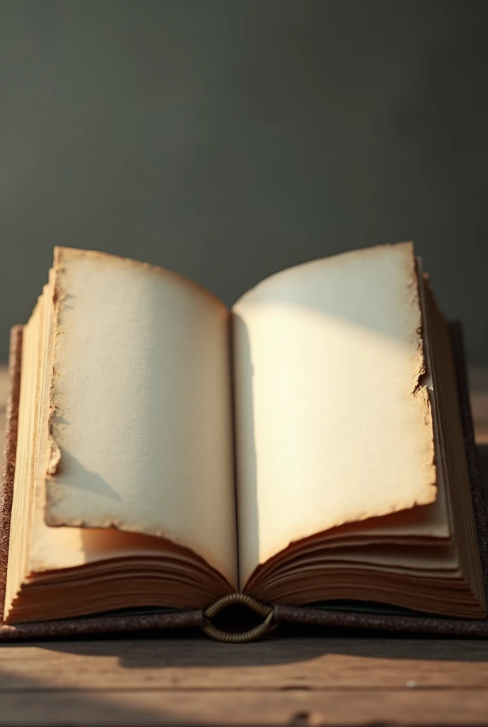 Open book with blank page to write quote