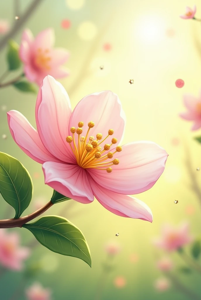 I want a draw of a apple blossom in cartoon style