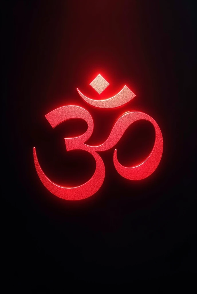 Om symbol with red color and black background 