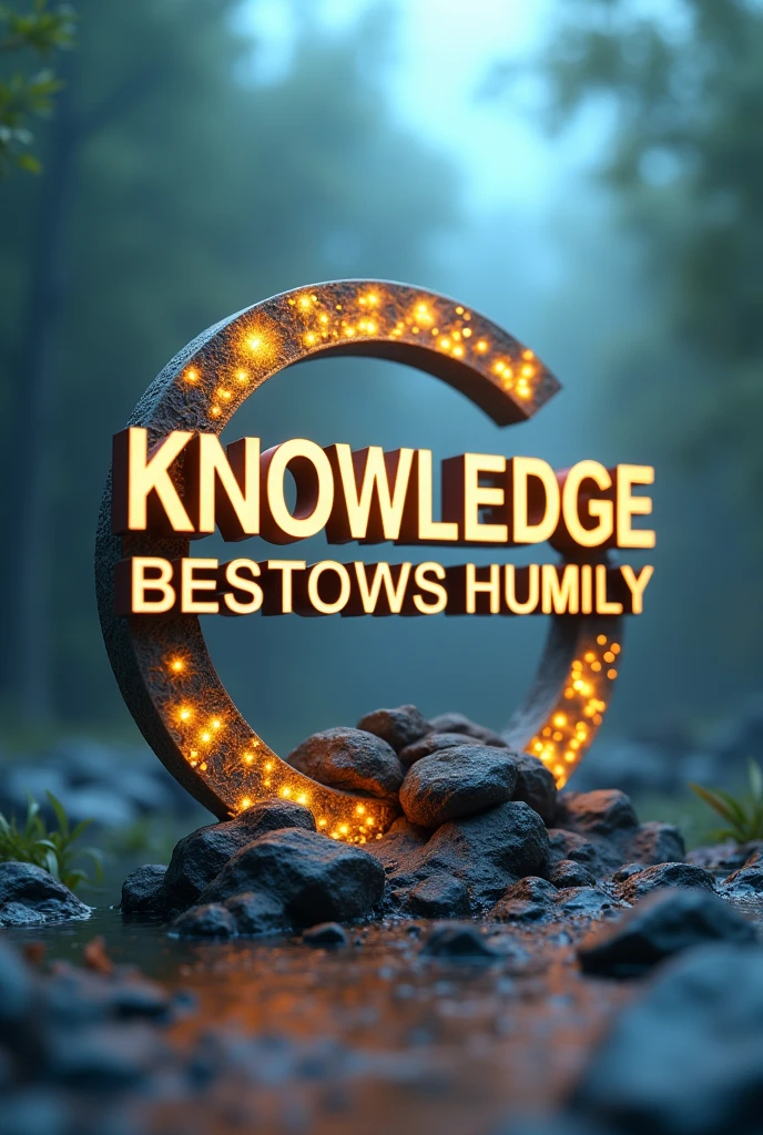 a realistic YouTube channel logo, 8k, for the channel "Surya Dnyan",capital letters, with tagline "Knowledge Bestows Humility"capital letters, informative channel, talking and knowledge symbol, modern cool font, faint blue, yellow, white color combination, detailed, photorealistic, cinematic lighting, 3D rendered, highly detailed, intricate design, seamless integration of elements, visually striking, impactful design