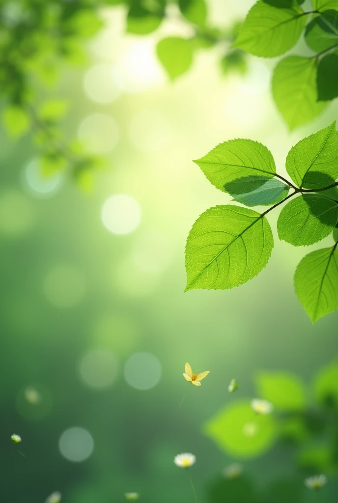 Nature background with real light tone green leaves