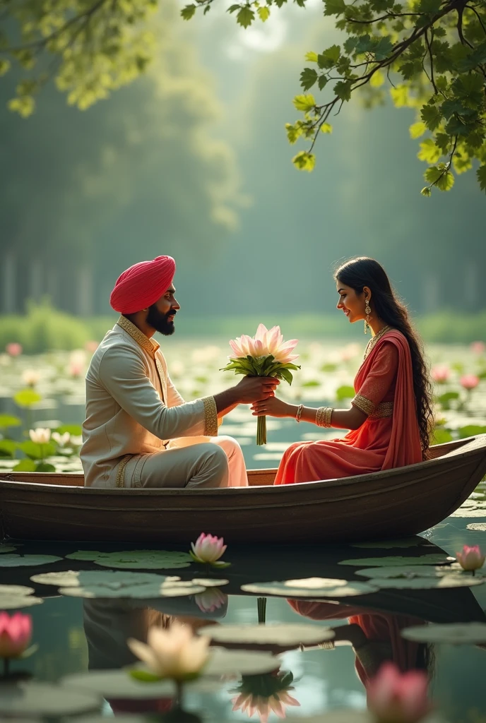 Create a tour package brochure with a couple on honeymoon in a houseboat, write Kerala Tour packages, book now