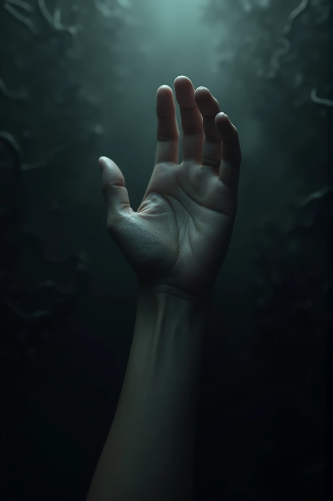 Hand being sucked into darkness