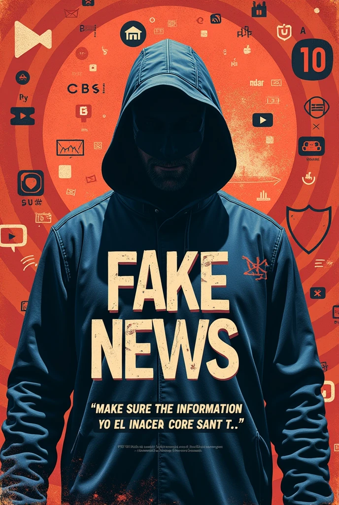 a poster about fake news with the phrase "make sure the information and sources are safe" In Portuguese of Brazil