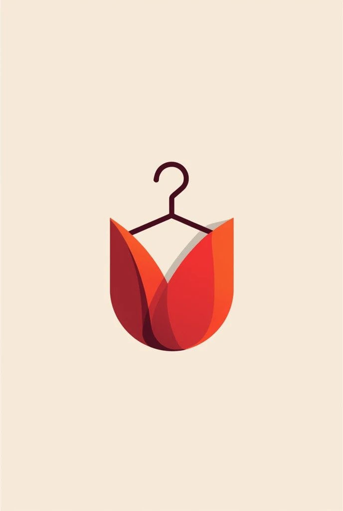 Red logo of a clothes hanger and a tulip  