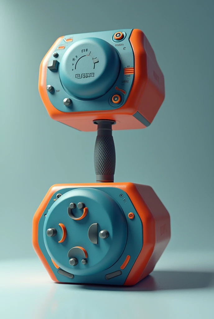 Draw me a dumbbell in the shape of a video game
