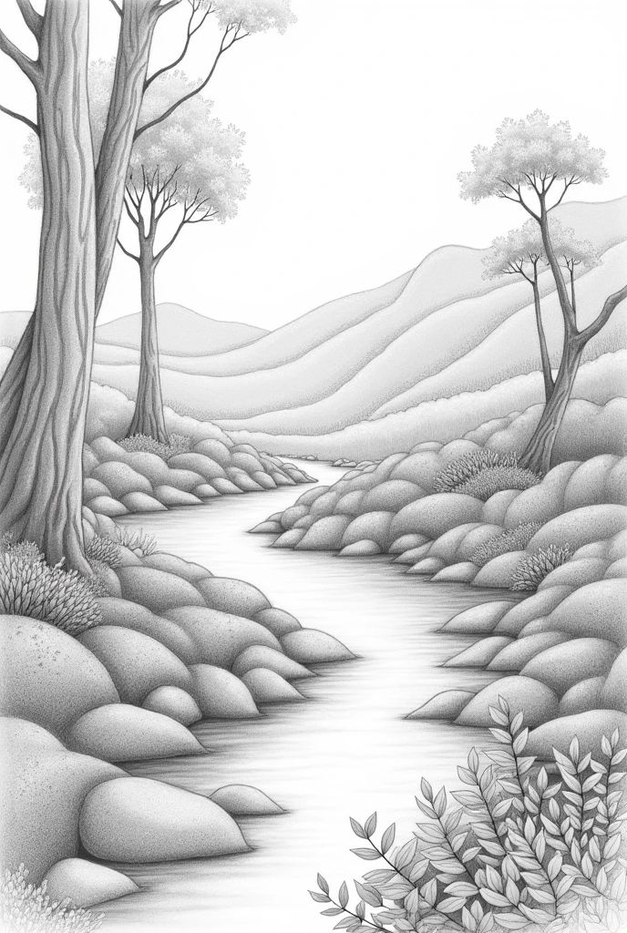 drawing about the environment made in pencil