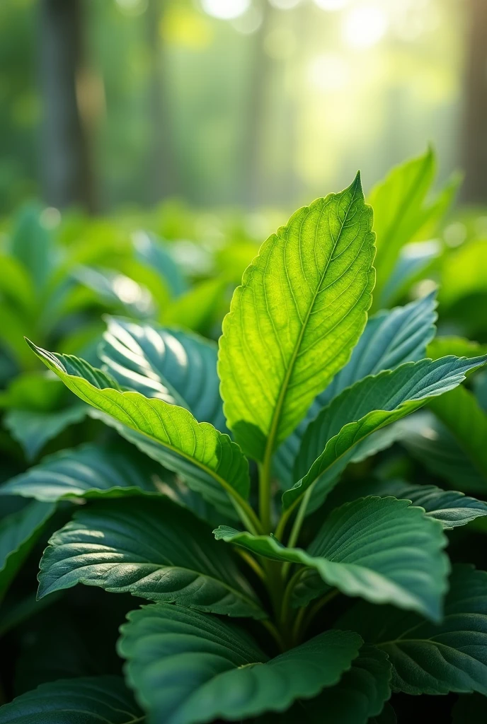 Garden nature background with real light green leaves without blurring the background with many more leaves in large format