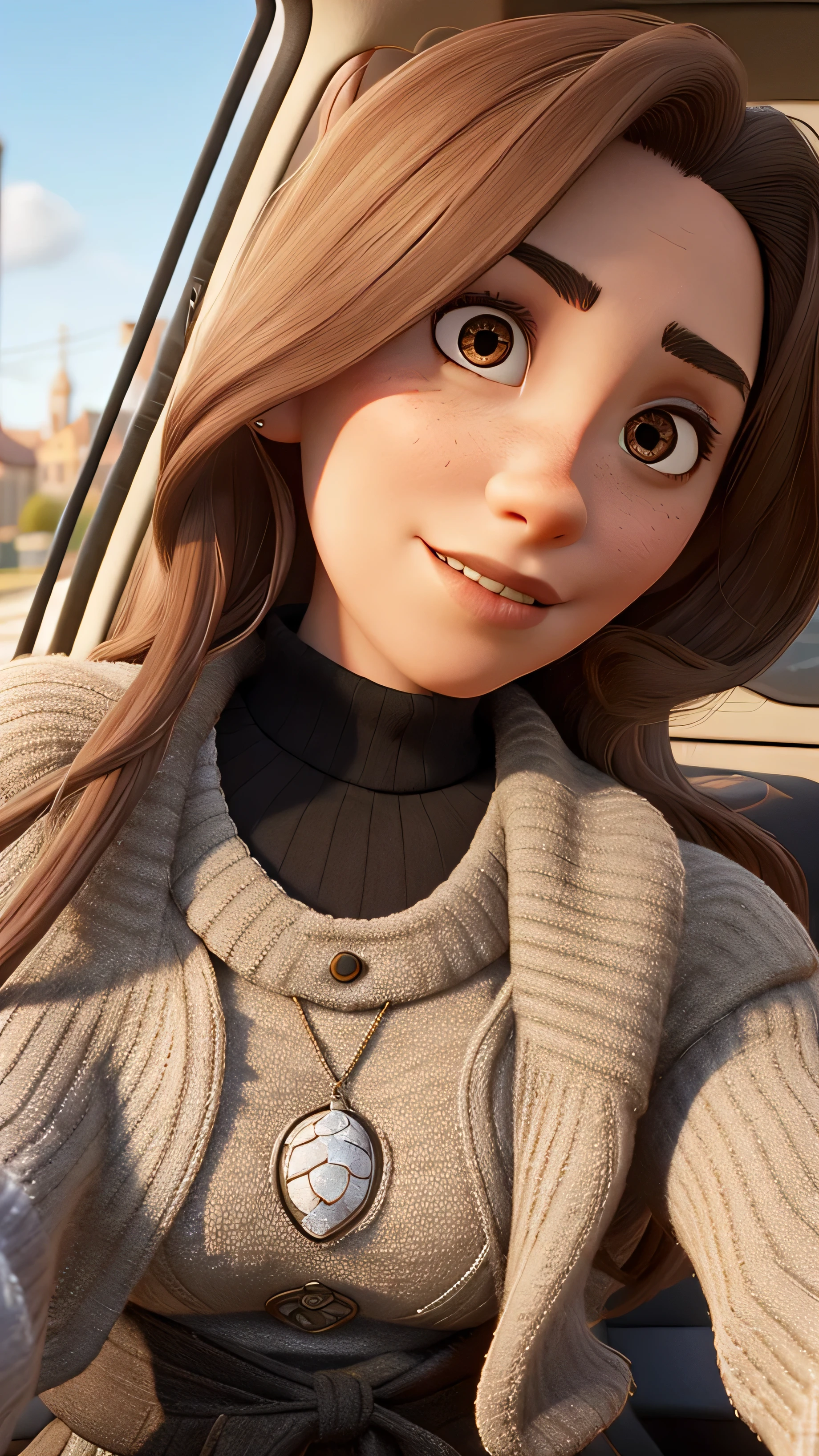 arafed woman with long brown hair and a turtle neck sweater, with straight black hair, selfie of a young woman, 3 0 years old woman, 30 years old woman, 8k selfie photograph, young woman with long dark hair, 1, female with long black hair, with long dark hair, profile pic, 2 HD, (Best Detail), (Best Quality), Disney,