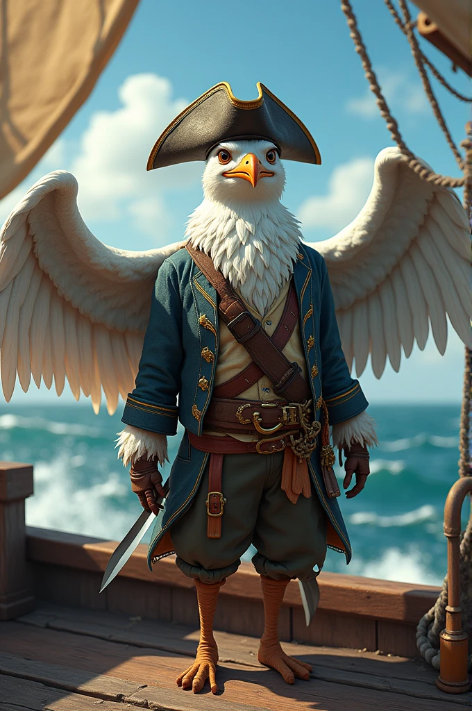 Anthropomorphic seagull pirate