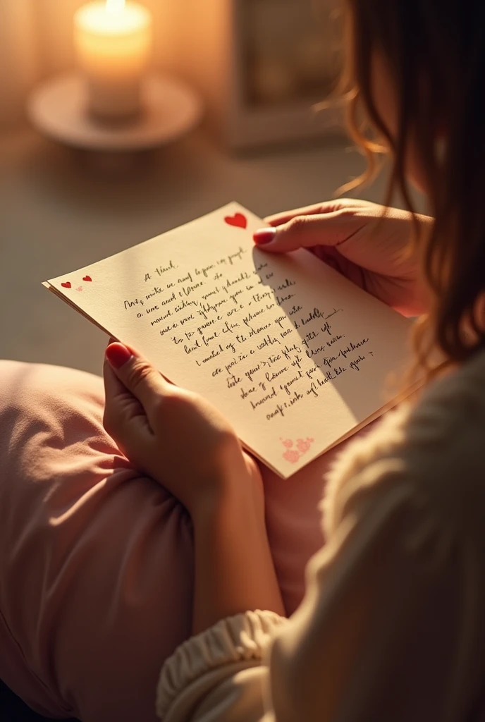  A realistic image of a love letter 
