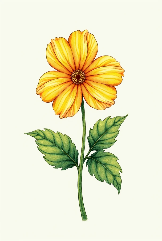 Une illustration d'un trèfle à quatre feuilles dans un style graphique 2D crayonner au crayon de couleur avec les traits visibles extrêmement détaillé et qualitatif. Les couleurs du trèfle doivent être claires et bien ressortir