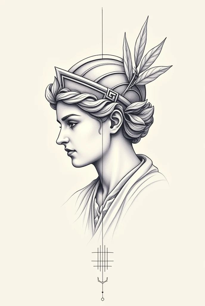 Athena Profile Tattoo

**1. Face and Expression:

fine and delicate strokes: Athena&#39;s face can be sketched with fine, detailed strokes, capturing his serene and wise expression. Keep your face contour sleek and smooth.
eyeballs: The eyes should be deep and expressive, perhaps with a slight glow to highlight Athena&#39;s wisdom and intensity.
**2. Elmo:

minimalist design: Athena&#39;s helmet can be represented with thin lines, with subtle details, like small feathers or ornaments, but keeping it simple so as not to overload the design.
geometric forms: Include geometric shapes or delicate patterns on the helmet to add a touch of sophistication..
**3. shield:

Shape and Details: The shield can be drawn with thin lines, with the head of Medusa. Keep the shield stylish and elegant.
light texture: Use thin lines to suggest texture or detail on the shield without overdoing it..

**4. Additional Elements:

Olive or Branches: How Athena is associated with the olive tree, you can include an olive branch or thin leaves around or behind the figure, adding a meaningful detail without overwhelming the design.

Start with a light sketch, focusing on the main features of the face and helmet. after, add the details of the shield and hair.
Use thin lines to define contours and patterns, and adjust the details as needed to achieve a harmonious and elegant design.