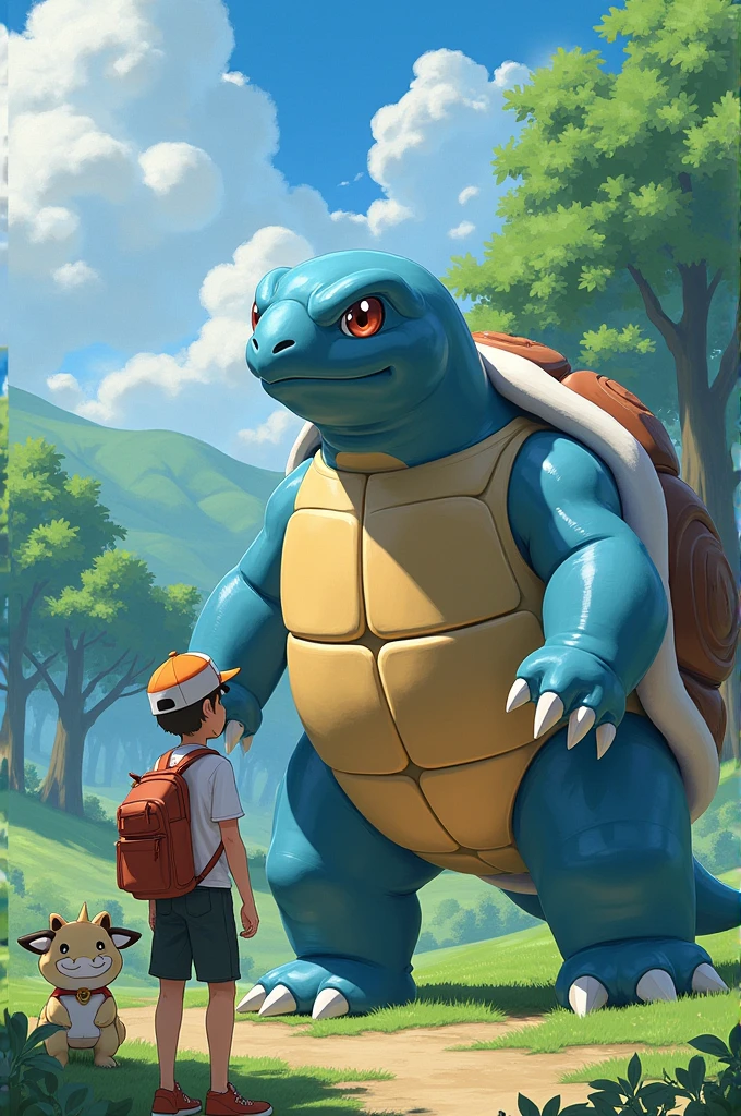 Trainer and Pokemon Blastoise