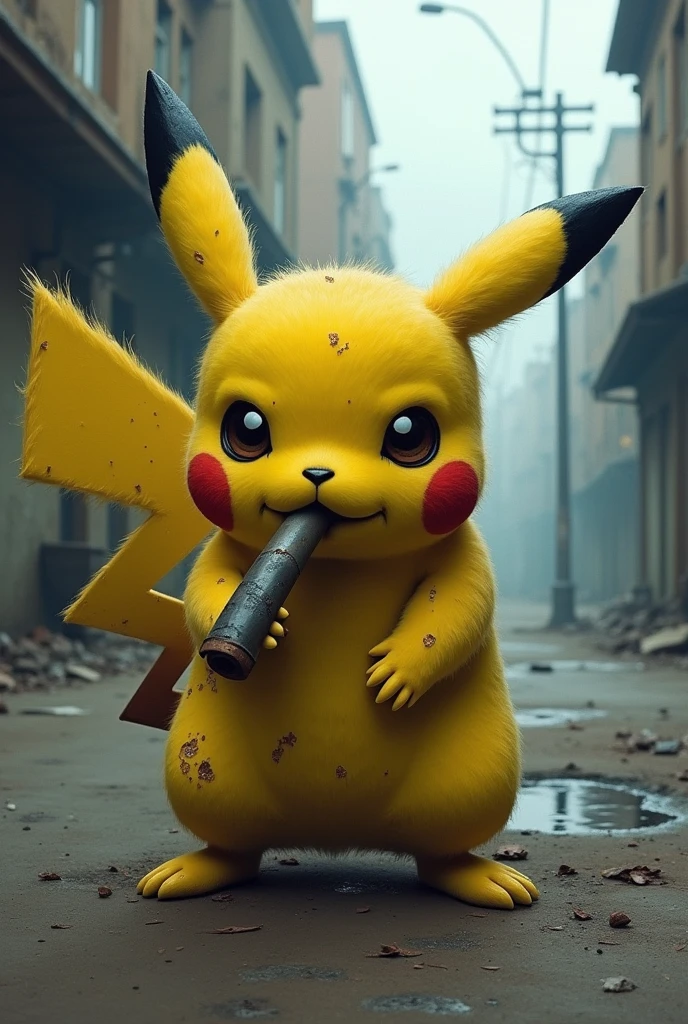 Pikachu smoking hard drugs in a pipe in Antofagasta.
