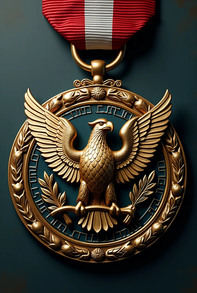 A military medal with an eagle