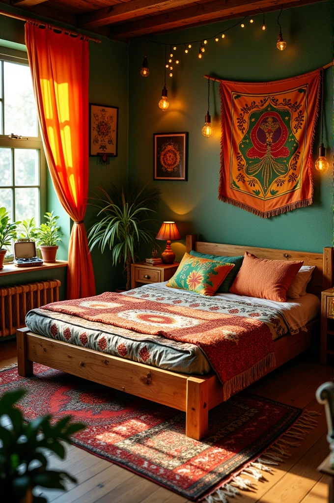Chambre avec une décoration reggae