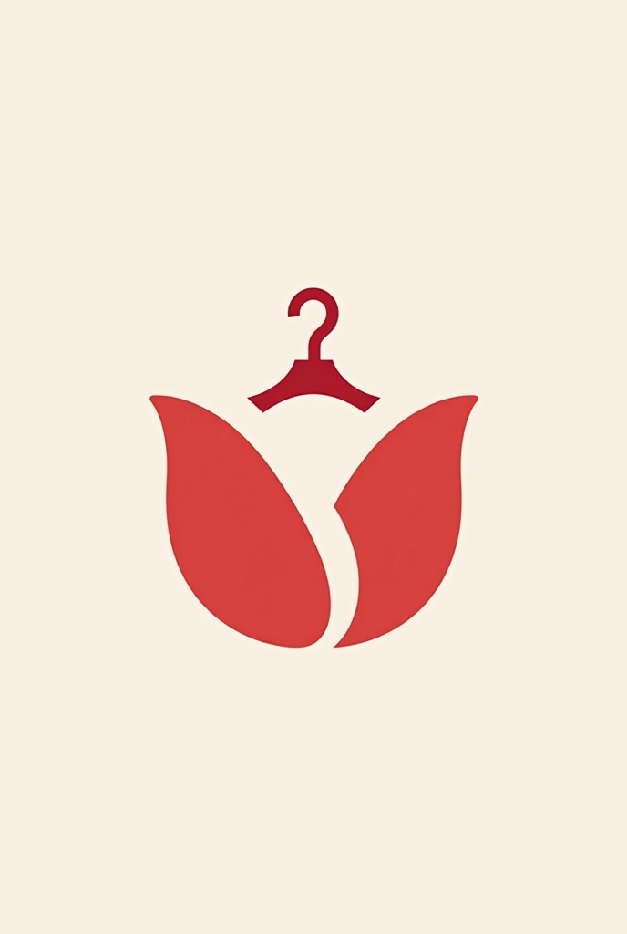 Red logo of a clothes hanger and a tulip