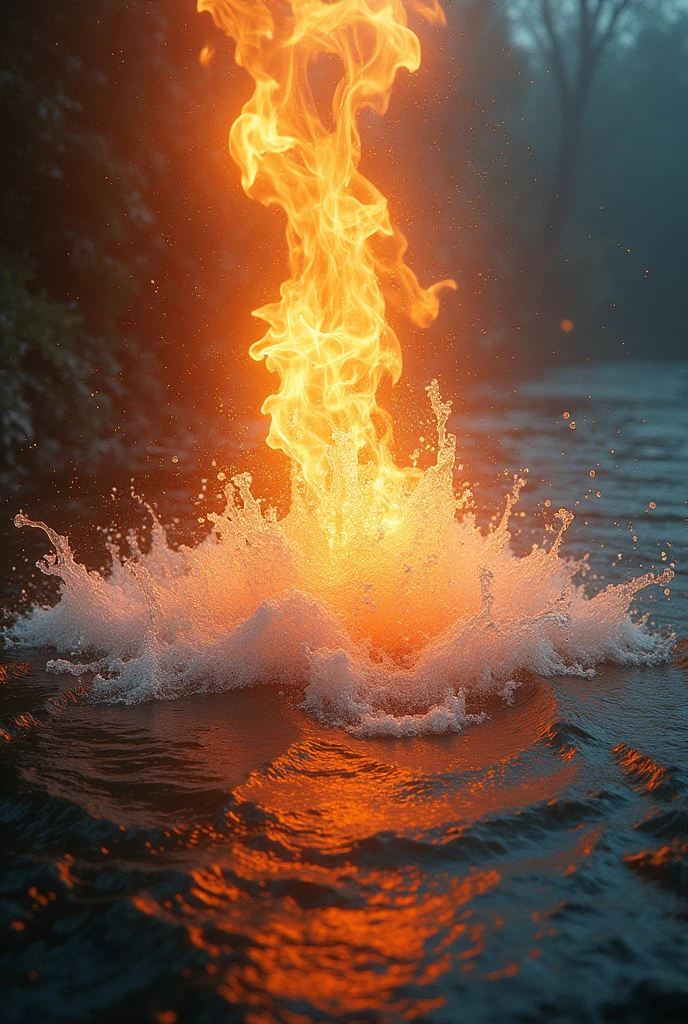 Water and fire in a single image