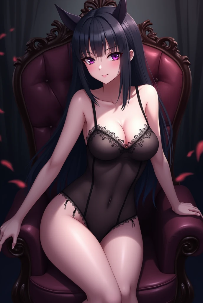 Crie a personagem akeno de high school dxd semi nua