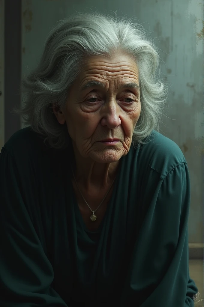 sad old woman