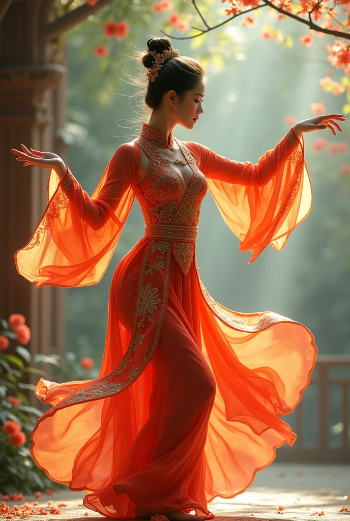 beautiful girl dancing asian traditional
