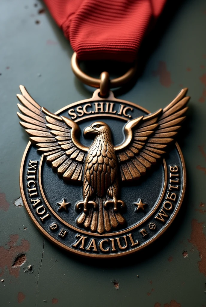 A military medal with an eagle with the writings "mobile tactical" 