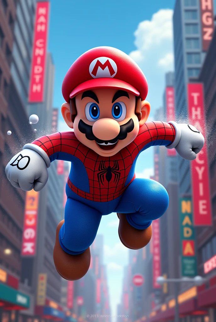 Super mario bros dressed as spiderman