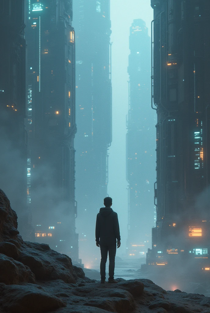 A person wondering if humanity is ready for such advanced technology
