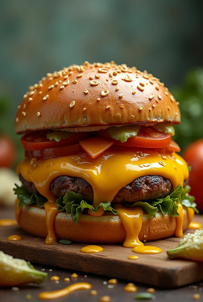 Burger with a lot of unhealthy fat, and vegetables full of pesticides